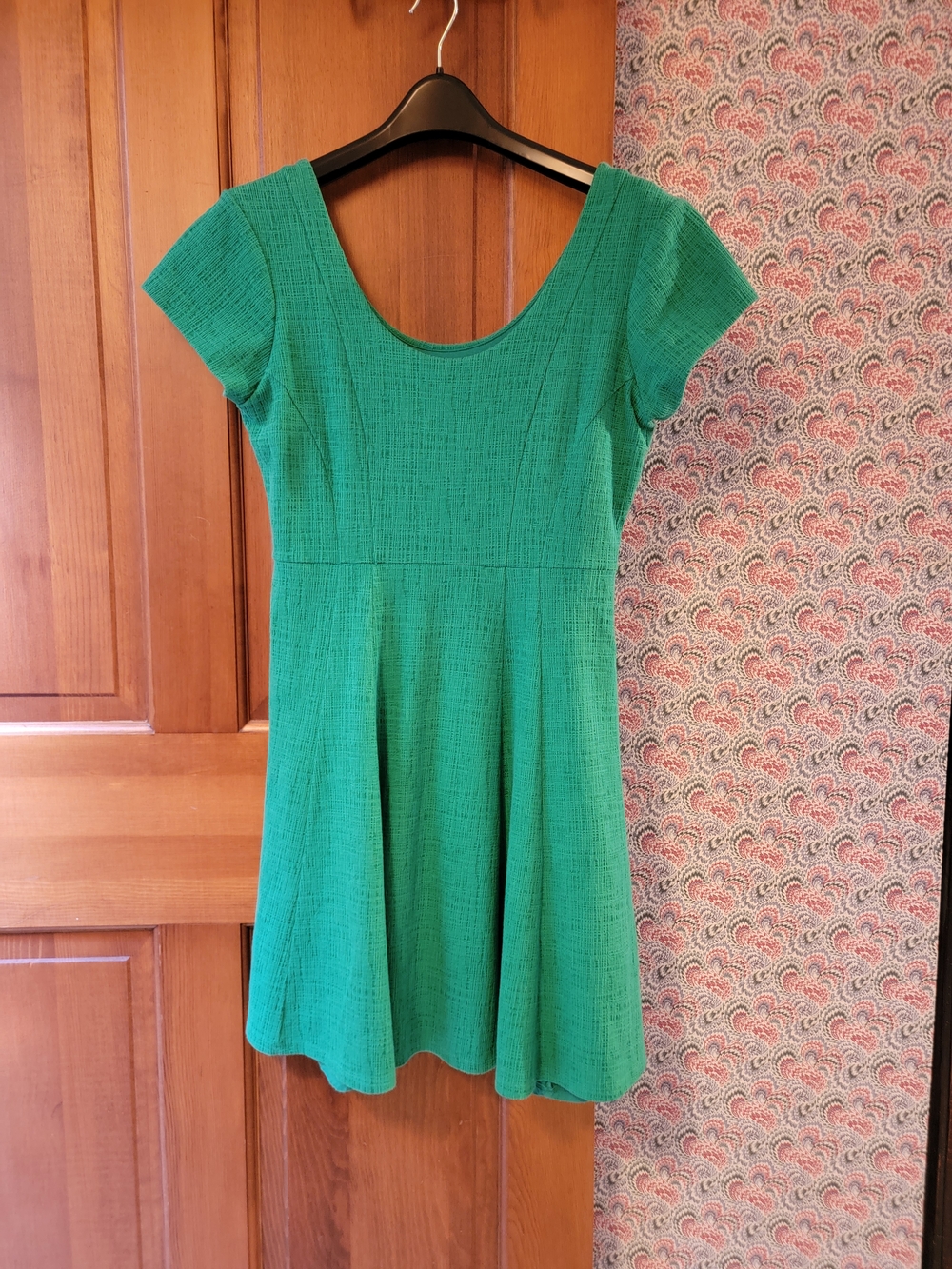 Maeve By Anthropologie Women’s Green Scoop Neck Fit-and-Flare Dress Medium